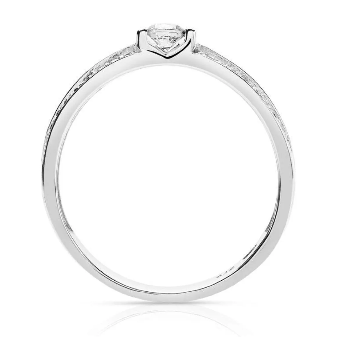 Bague or 375 blanc zirconias