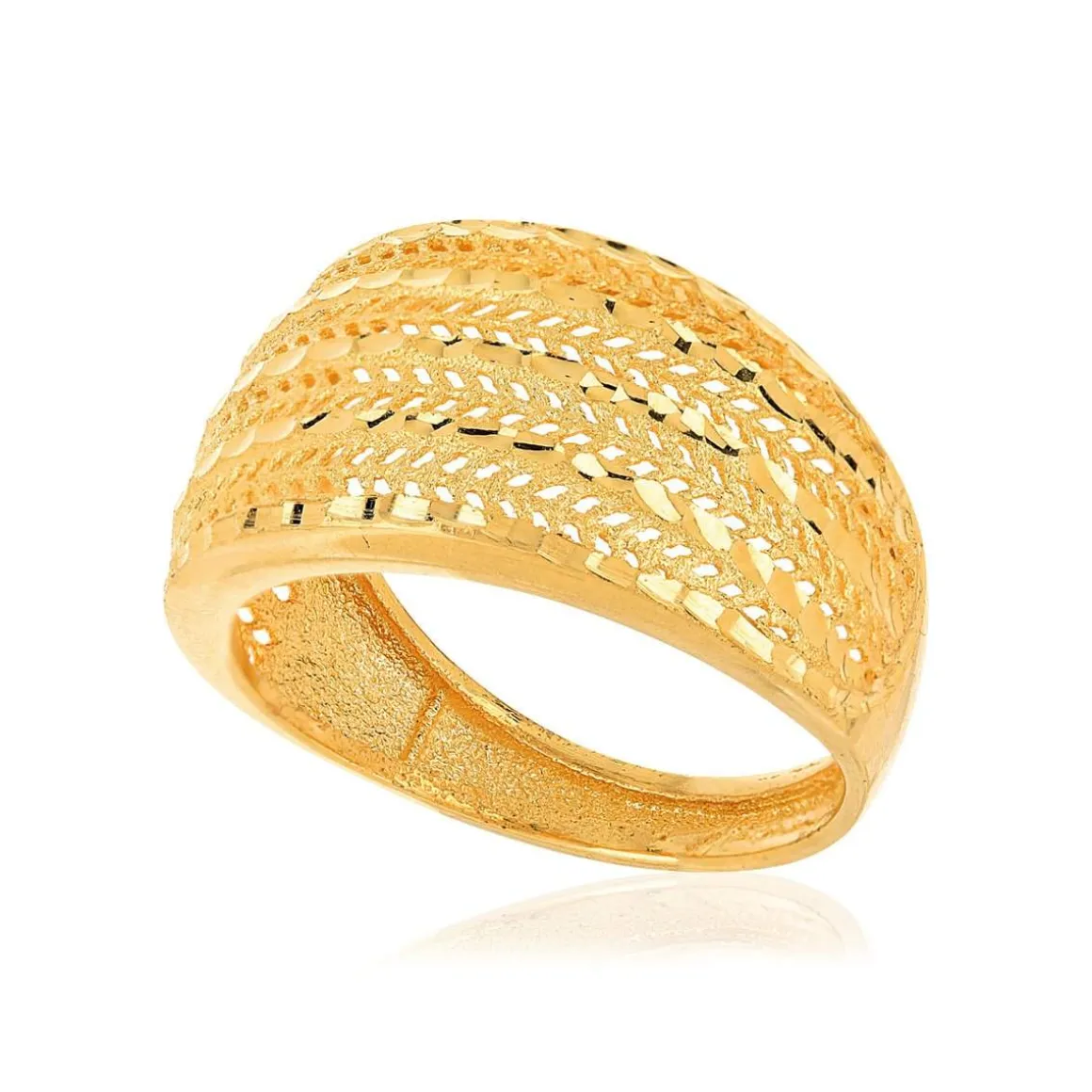 Bague or 375 finement ajourée