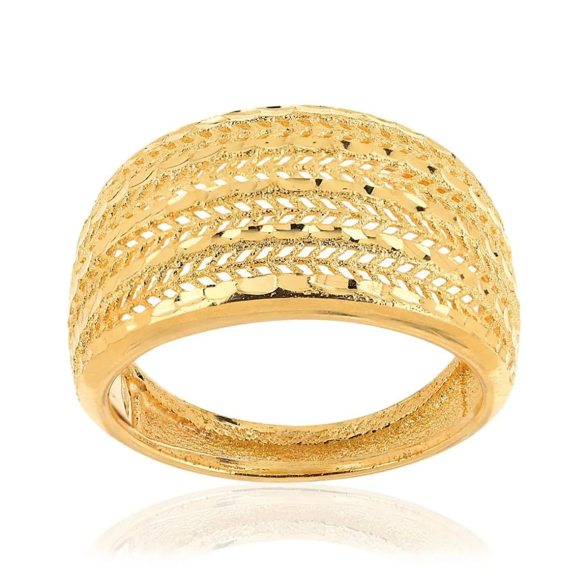 Bague or 375 finement ajourée