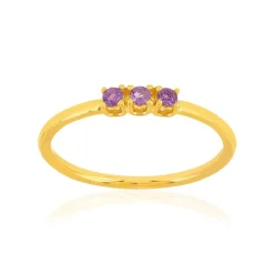Bague or 375 jaune amethystes