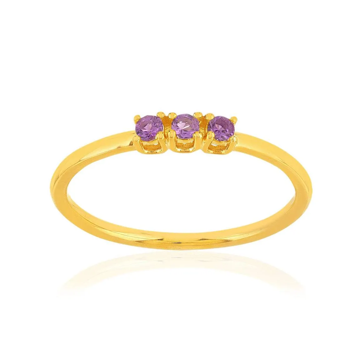 Bague or 375 jaune amethystes