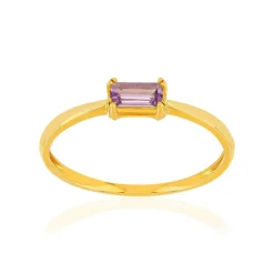 Bague or 375 jaune améthyste