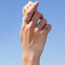 Bague or 375 jaune améthyste