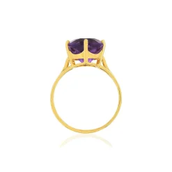 Bague or jaune 750, 1 Améthyste de 5 carats.