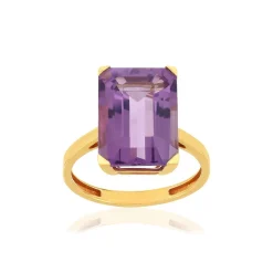 Bague or jaune 750, 1 Améthyste de 6,80 carats.