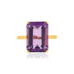 Bague or jaune 750, 1 Améthyste de 6,80 carats.