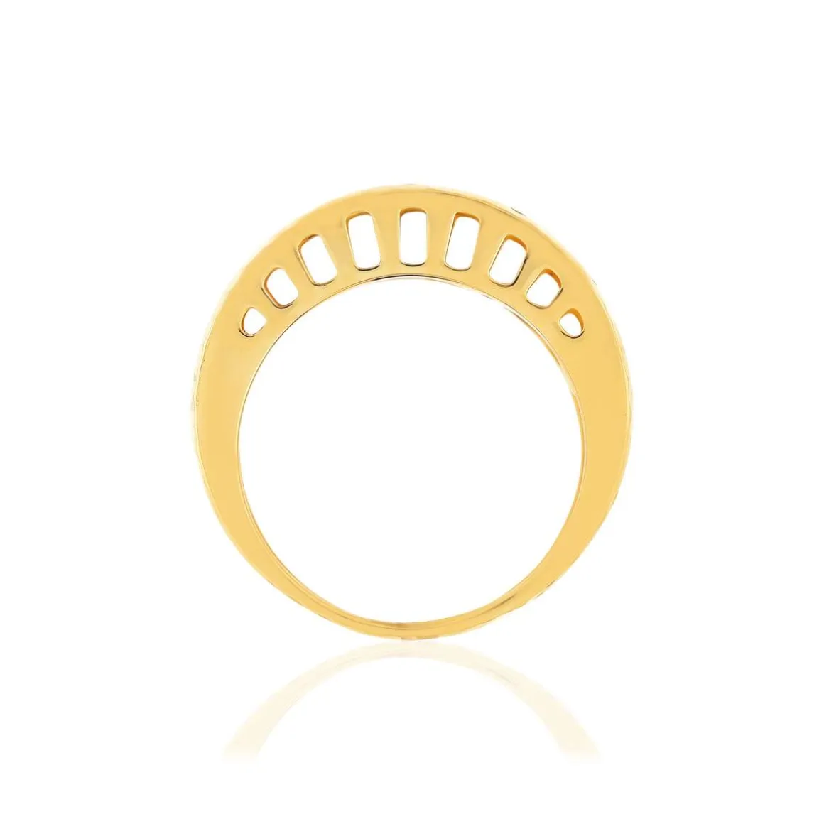 Bague or jaune 375, bord ciselé