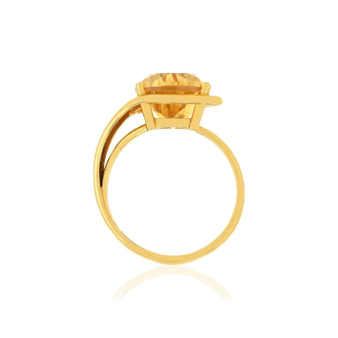 Bague or jaune 750, 1 Citrine de 4,77 carats.