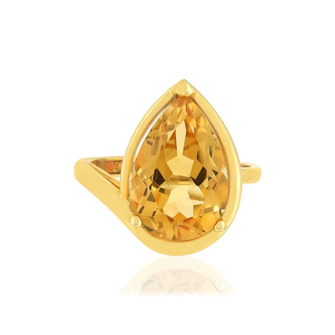 Bague or jaune 750, 1 Citrine de 4,77 carats.