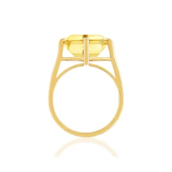 Bague or jaune 750, 1 citrine de 5 carats.