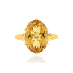 Bague or jaune 750, 1 Citrine de 5,95 carats.