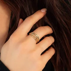 Bague or 375 jaune diamant