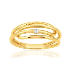 Bague or 375 jaune diamant