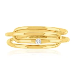 Bague or 375 jaune diamant