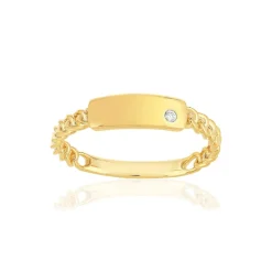 Bague or jaune 375, 1 diamant.