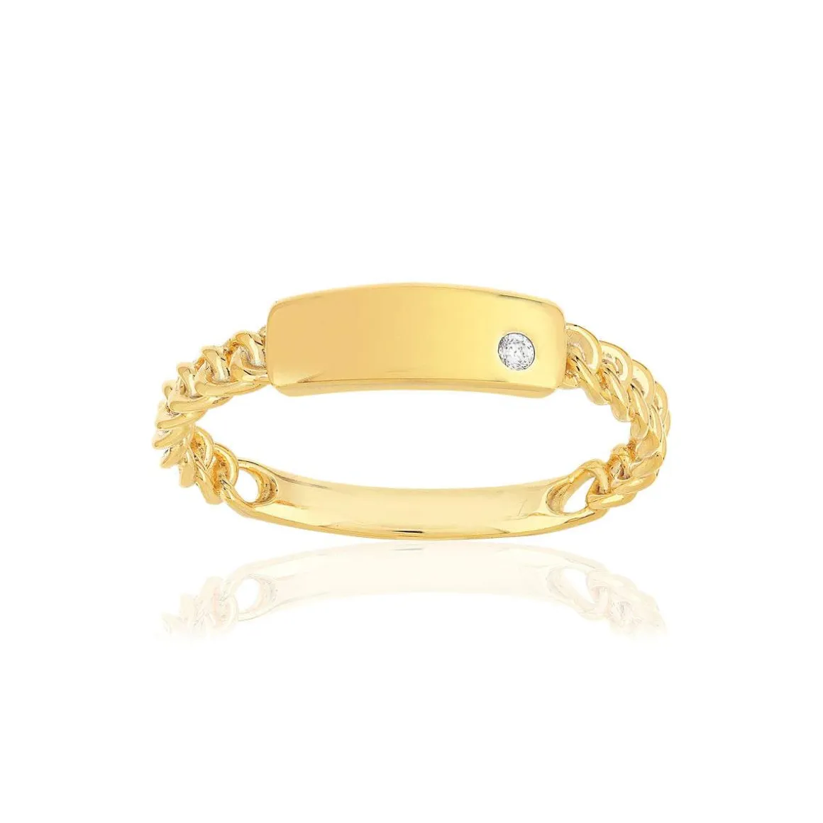 Bague or jaune 375, 1 diamant.