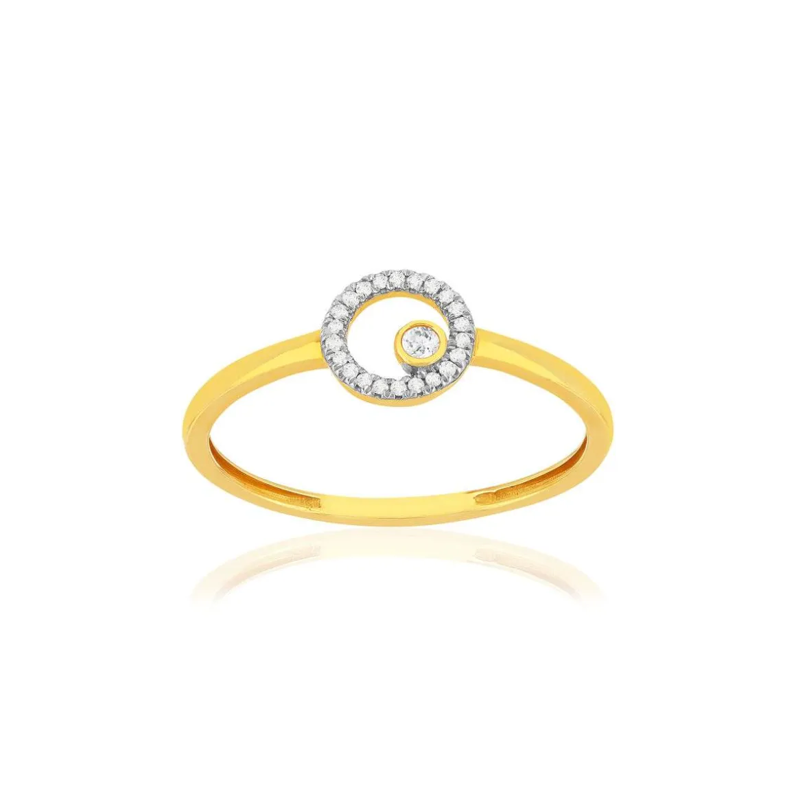 Bague or 375 jaune diamants