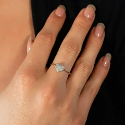 Bague or 750 jaune diamants