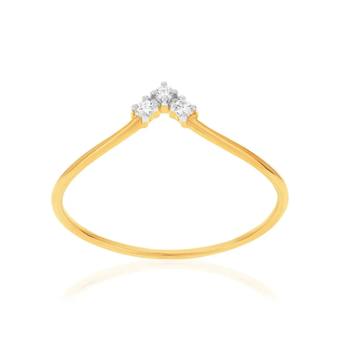 Bague or 375 jaune diamants