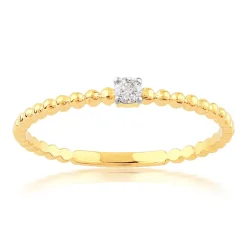 Bague or 750 jaune diamants