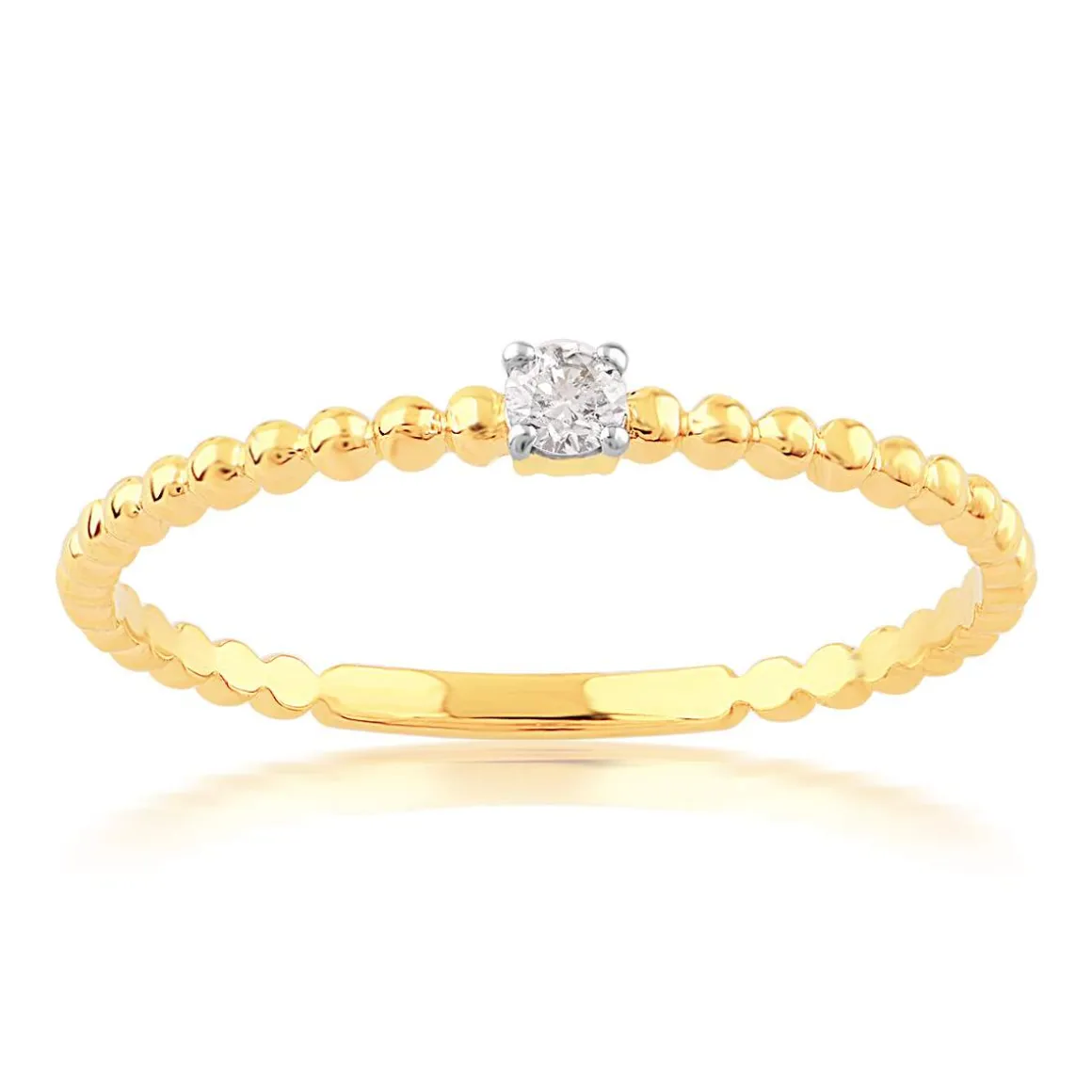 Bague or 750 jaune diamants