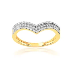 Bague or 750 jaune diamants