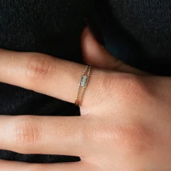 Bague or 375 jaune diamants