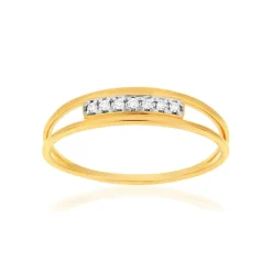 Bague or 375 jaune diamants