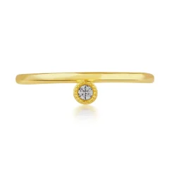 Bague or 375 jaune diamants