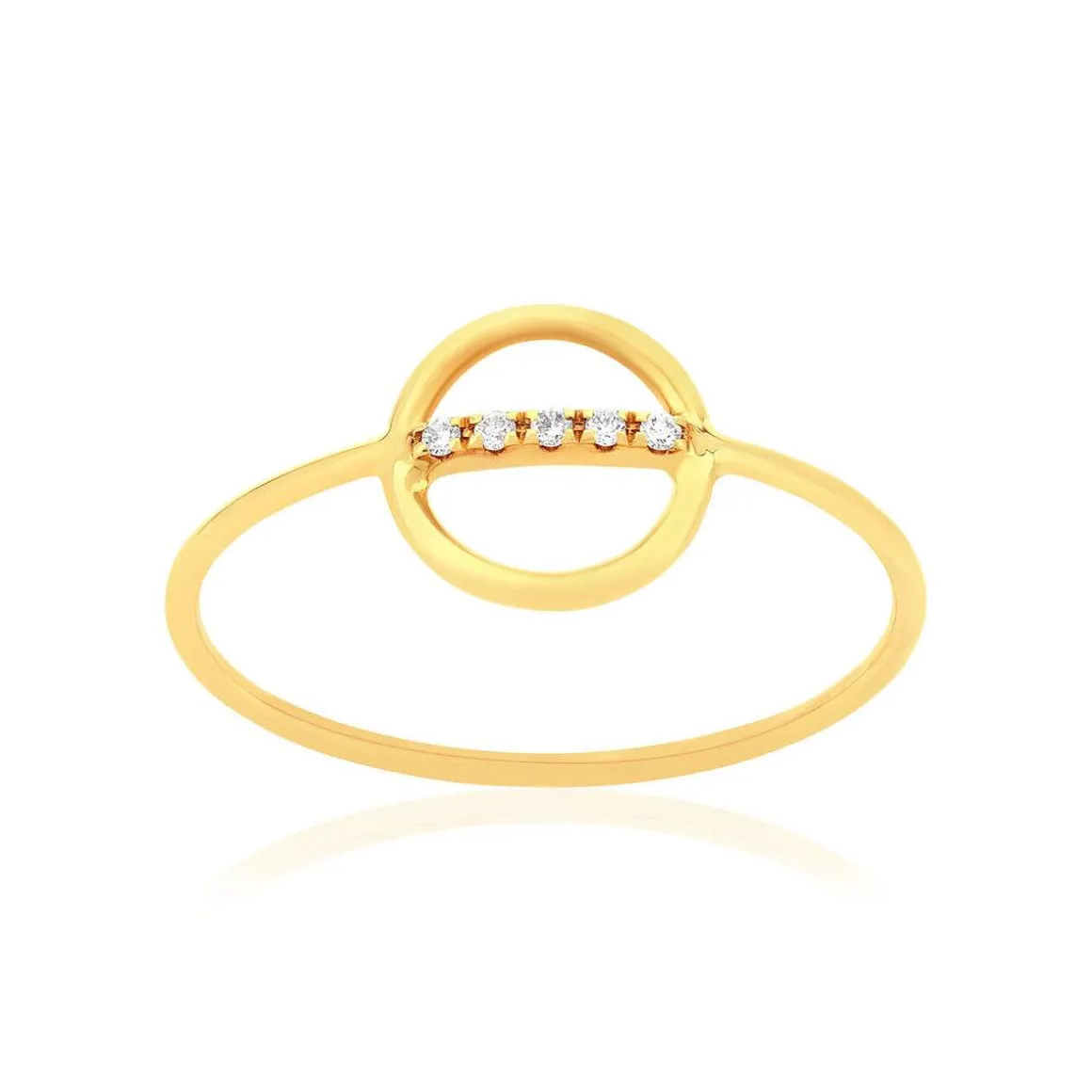 Bague or 375 jaune diamants