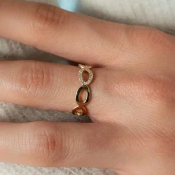 Bague or 375 jaune diamants