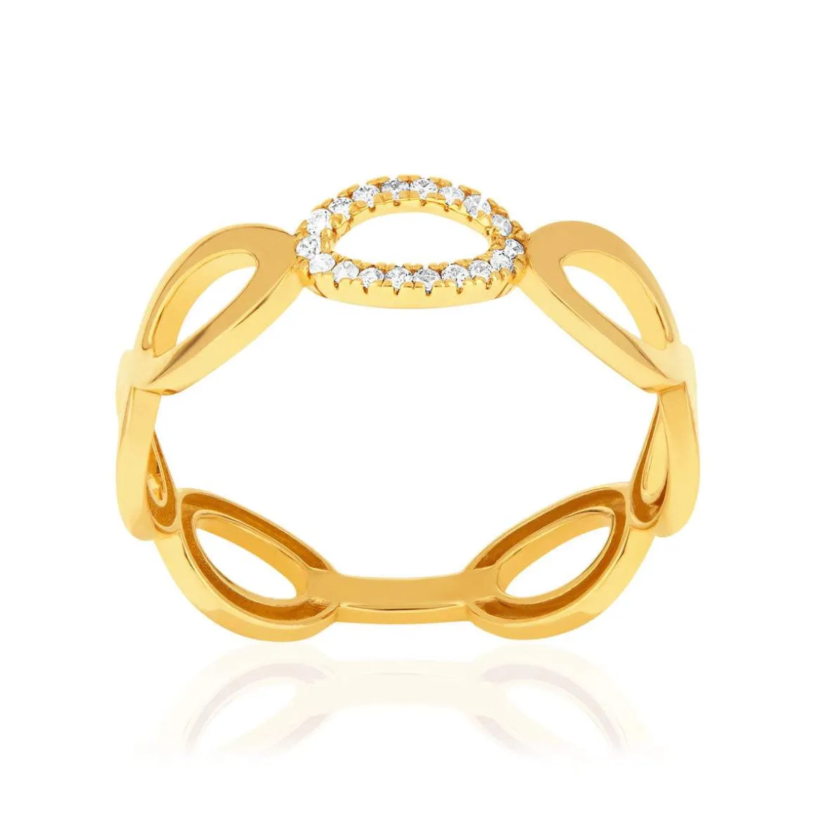 Bague or 375 jaune diamants