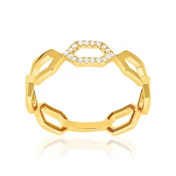 Bague or 375 jaune diamants