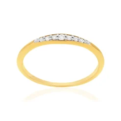 Bague or 375 jaune diamants