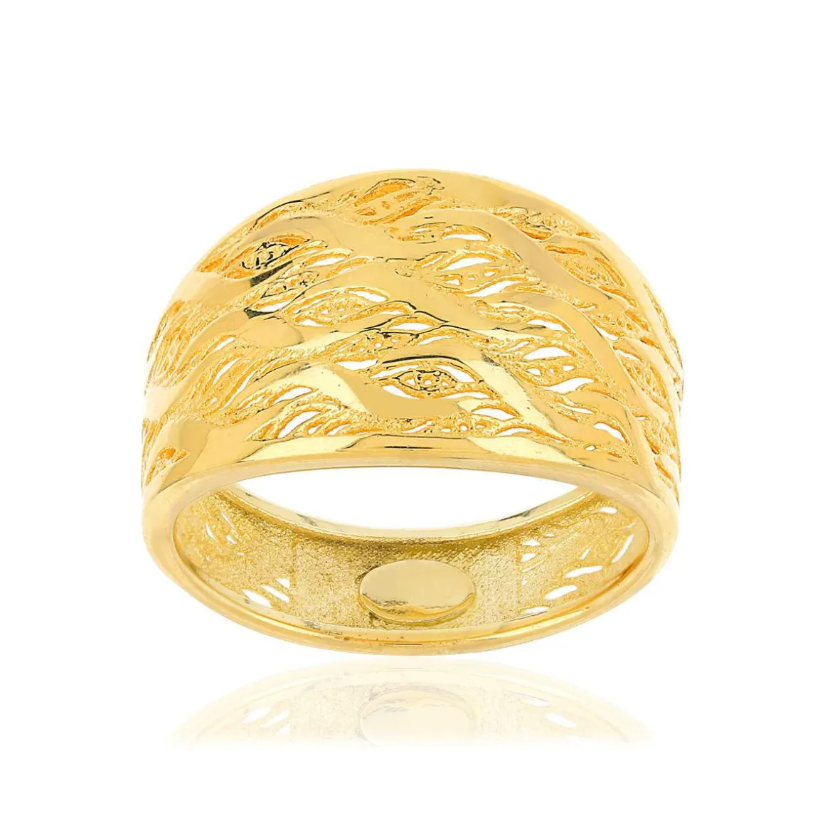 Bague or 375 jaune filigranée