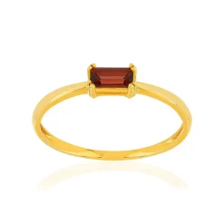 Bague or 375 jaune grenat