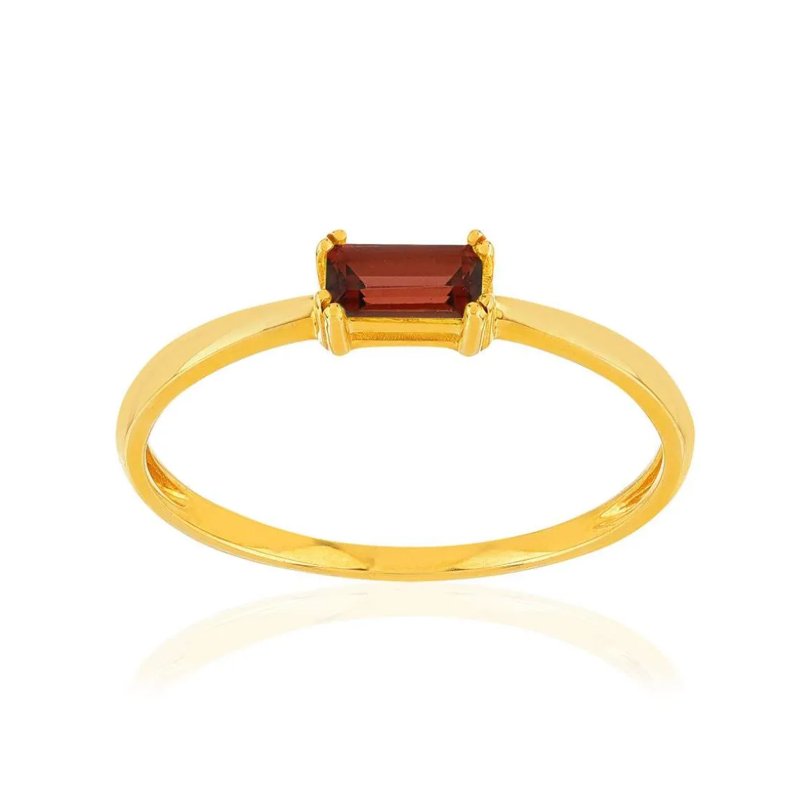 Bague or 375 jaune grenat