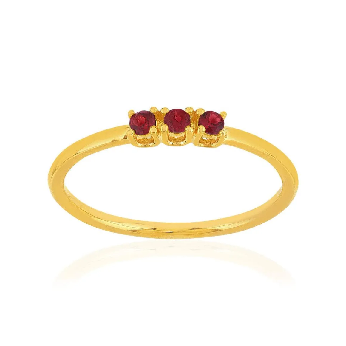 Bague or 375 jaune grenats