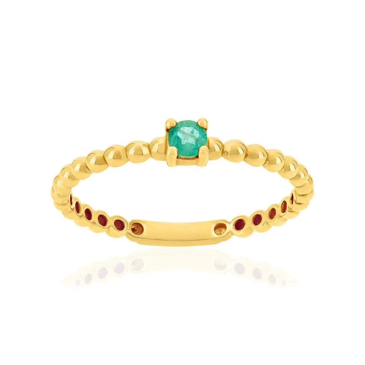 Bague or 375 jaune émeraude