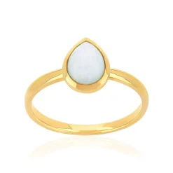 Bague or 375 jaune opale