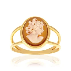 Bague or 375 jaune or camées