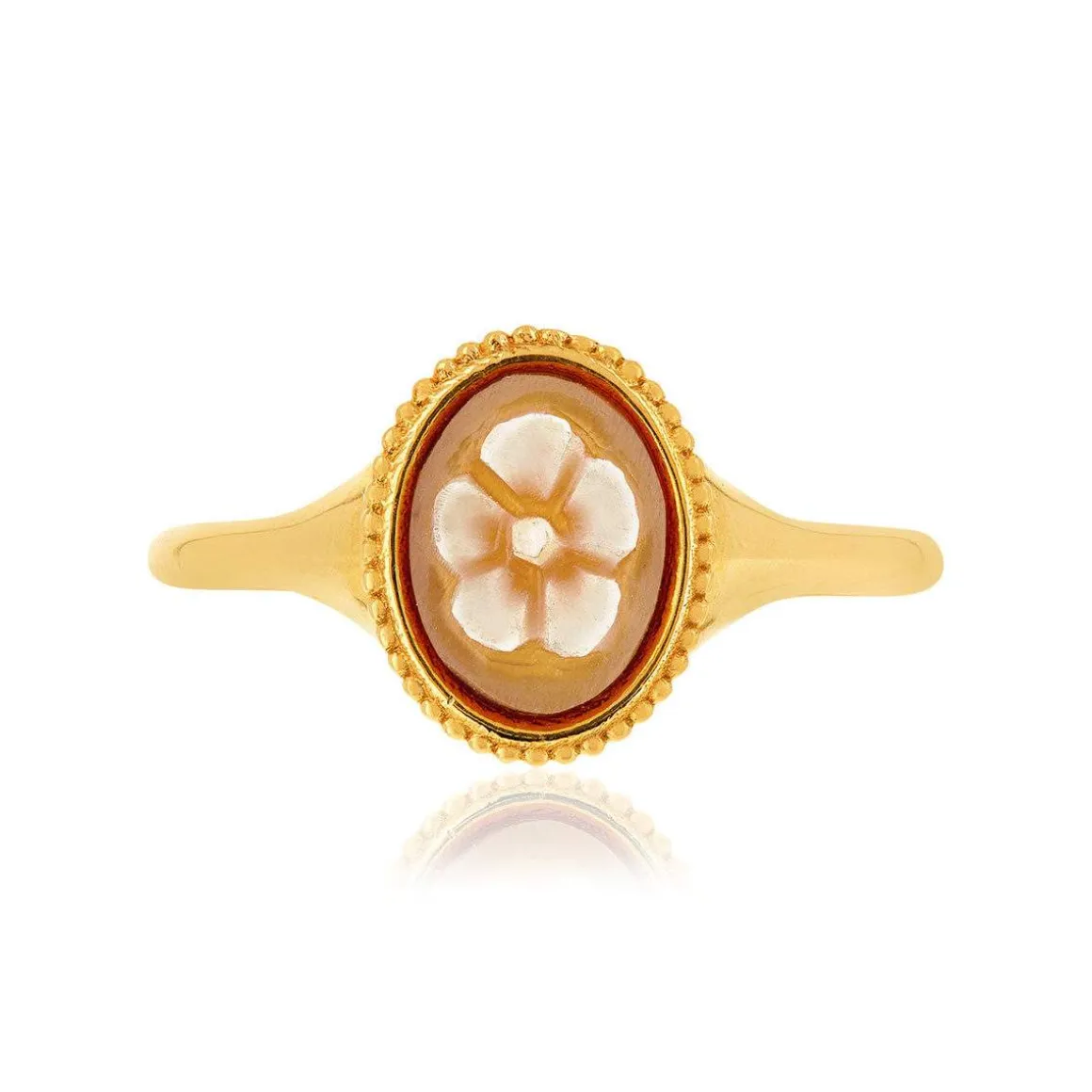 Bague or 375 jaune or camées