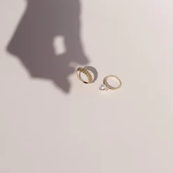 Bague or 375 jaune perle de culture de Chine