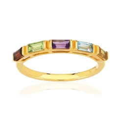 Bague or 375 jaune pierres fines