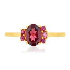 Bague or 375 jaune pierres fines