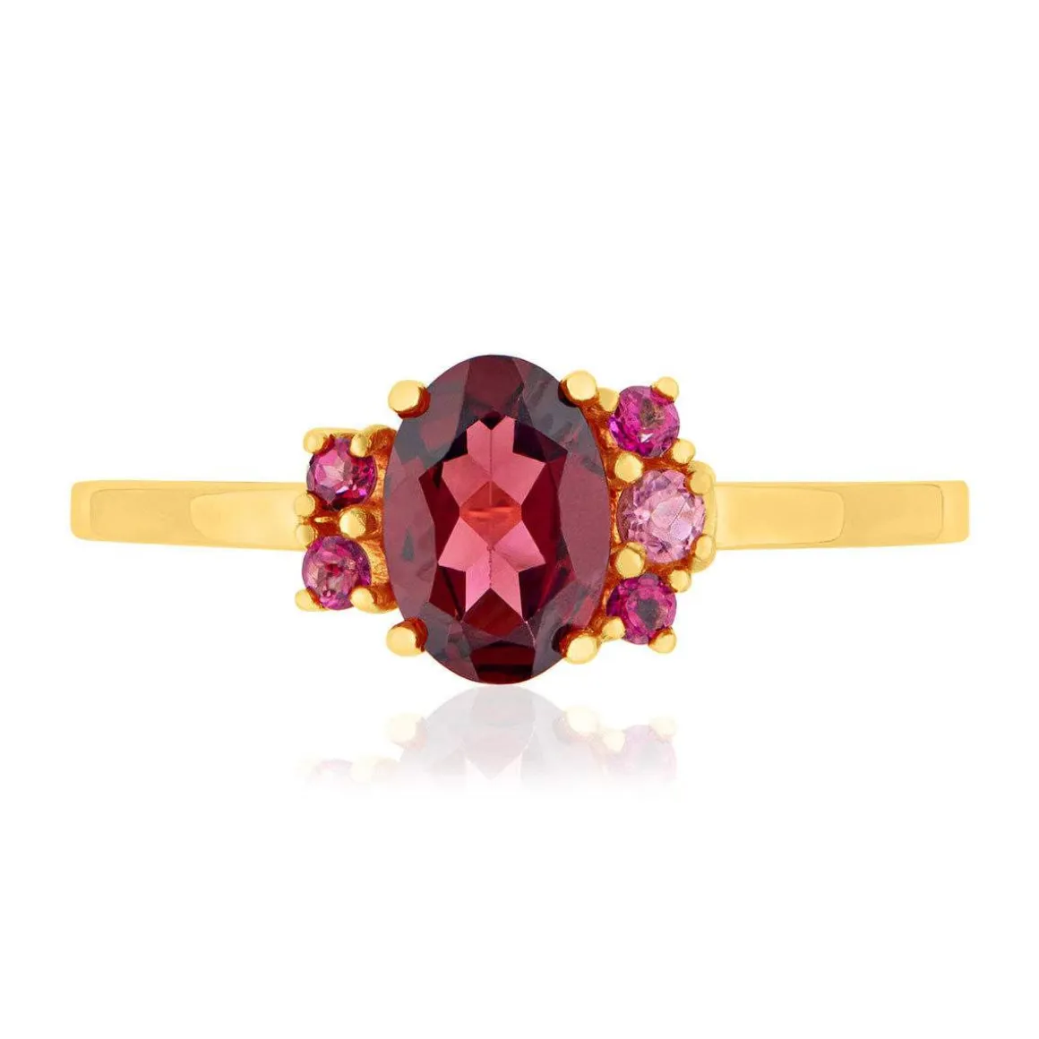 Bague or 375 jaune pierres fines