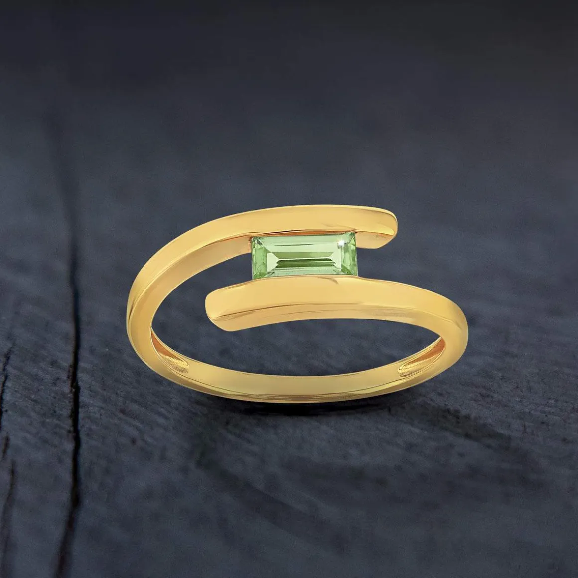 Bague or 375 jaune péridot