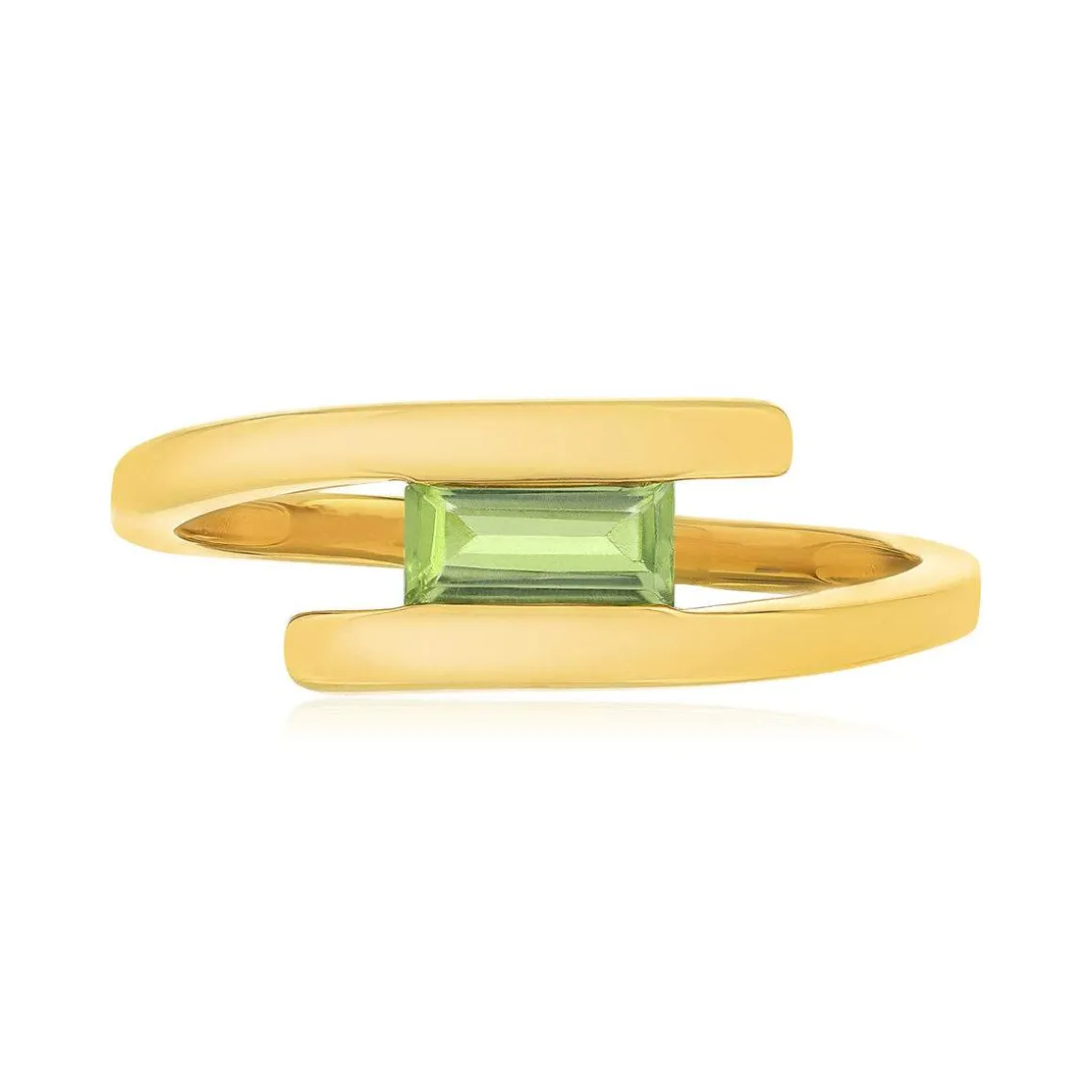 Bague or 375 jaune péridot