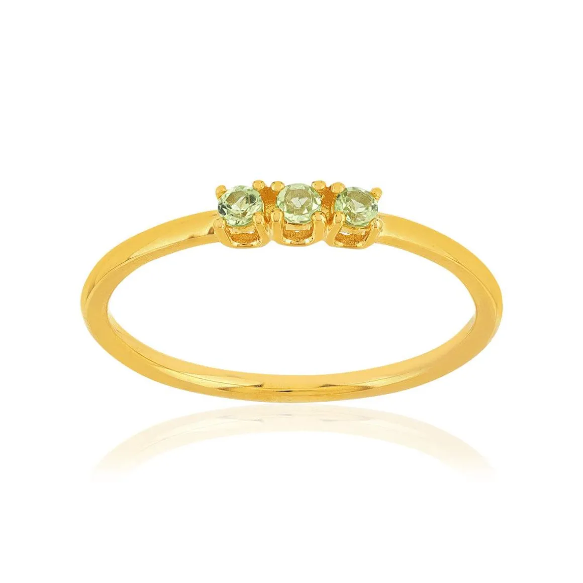 Bague or 375 jaune péridots