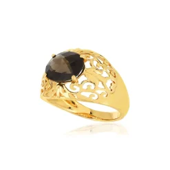 Bague or jaune 375 quartz